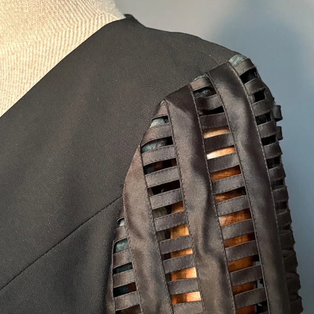 Rimini 1980s Black Blazer | Size‎ 8 | Vintage 1980s lined crepe